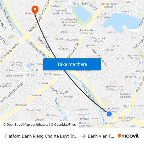 Flatfom Dành Riêng Cho Xe Buýt Trước Nhà 45 Đường Láng to Bệnh Viện Thận Hà Nội map