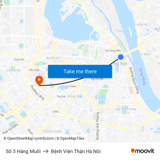 Số 3 Hàng Muối to Bệnh Viện Thận Hà Nội map