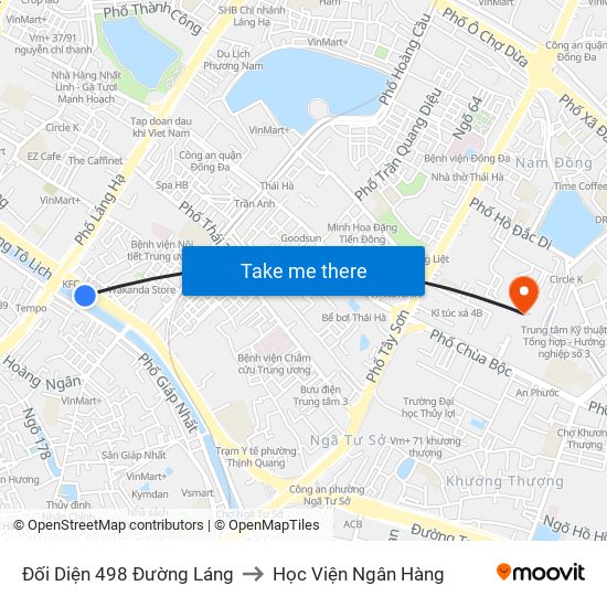 Đối Diện 498 Đường Láng to Học Viện Ngân Hàng map