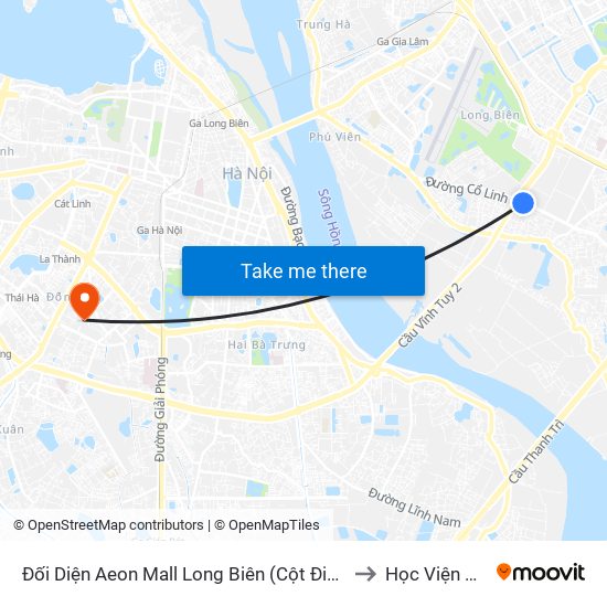 Đối Diện Aeon Mall Long Biên (Cột Điện T4a/2a-B Đường Cổ Linh) to Học Viện Ngân Hàng map