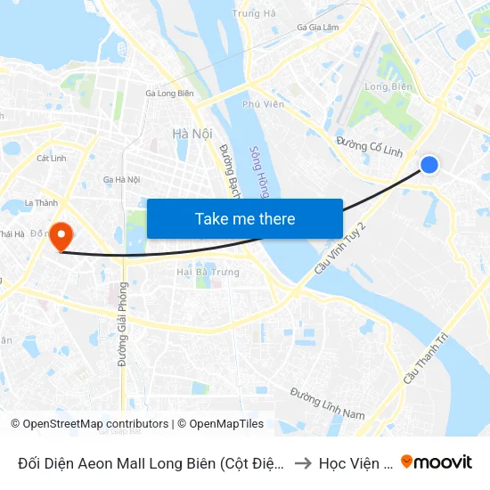 Đối Diện Aeon Mall Long Biên (Cột Điện T4a/2a-B Đường Cổ Linh) - Cột Sau to Học Viện Ngân Hàng map