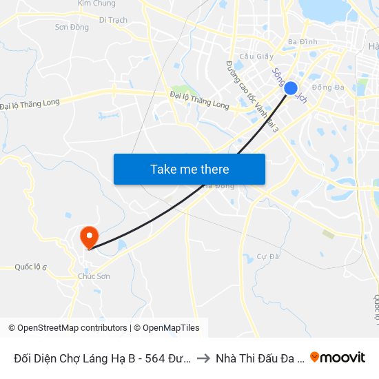 Đối Diện Chợ Láng Hạ B - 564 Đường Láng to Nhà Thi Đấu Đa Năng map