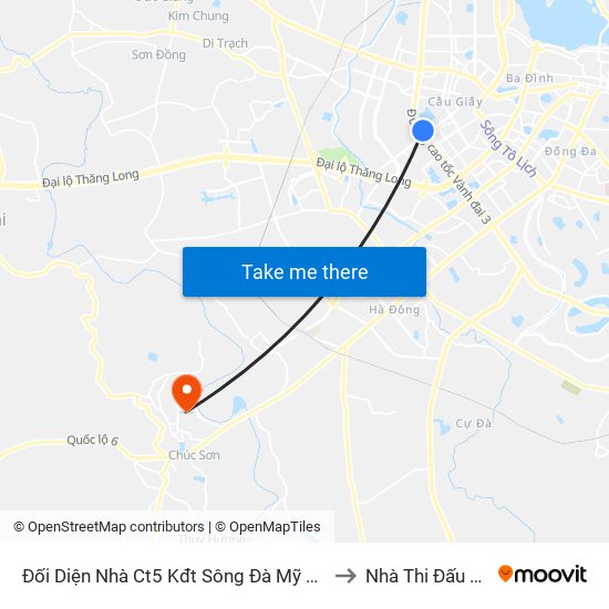 Đối Diện Nhà Ct5 Kđt Sông Đà Mỹ Đình - Phạm Hùng to Nhà Thi Đấu Đa Năng map