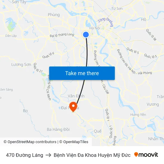 470 Đường Láng to Bệnh Viện Đa Khoa Huyện Mỹ Đức map