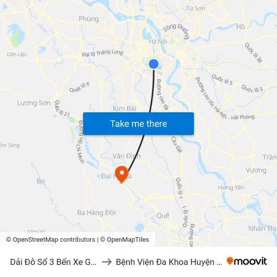 Dải Đỗ Số 3 Bến Xe Giáp Bát to Bệnh Viện Đa Khoa Huyện Mỹ Đức map