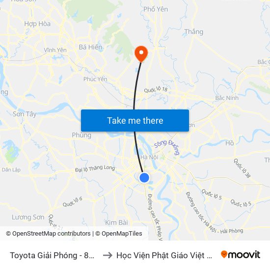 Toyota Giải Phóng - 807 Giải Phóng to Học Viện Phật Giáo Việt Nam Tại Hà Nội map