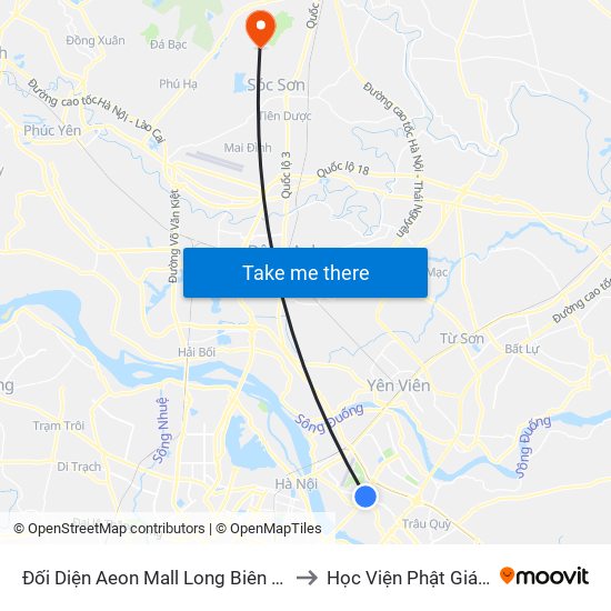 Đối Diện Aeon Mall Long Biên (Cột Điện T4a/2a-B Đường Cổ Linh) to Học Viện Phật Giáo Việt Nam Tại Hà Nội map