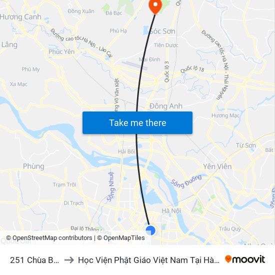 251 Chùa Bộc to Học Viện Phật Giáo Việt Nam Tại Hà Nội map