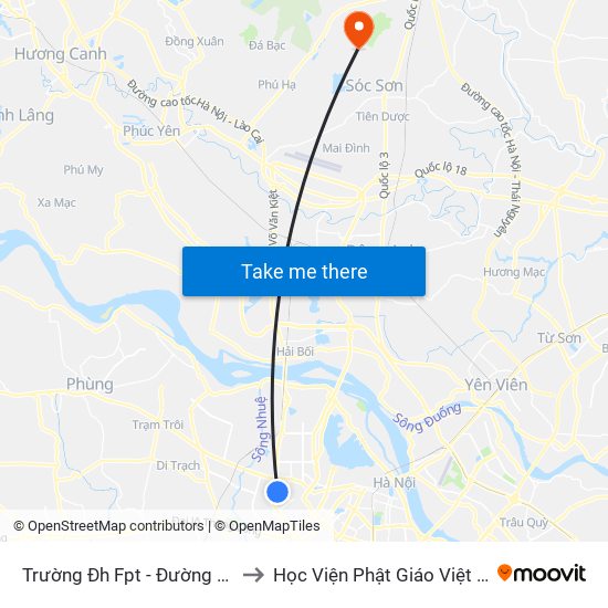 Trường Đh Fpt - Đường Tôn Thất Thuyết to Học Viện Phật Giáo Việt Nam Tại Hà Nội map