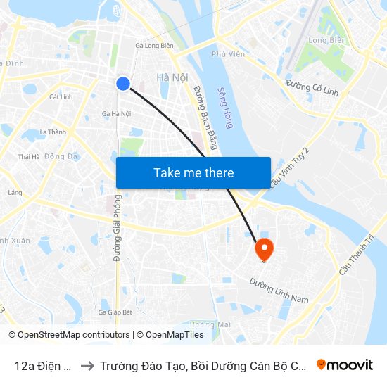 12a Điện Biên Phủ to Trường Đào Tạo, Bồi Dưỡng Cán Bộ Công Thương Trung Ương map