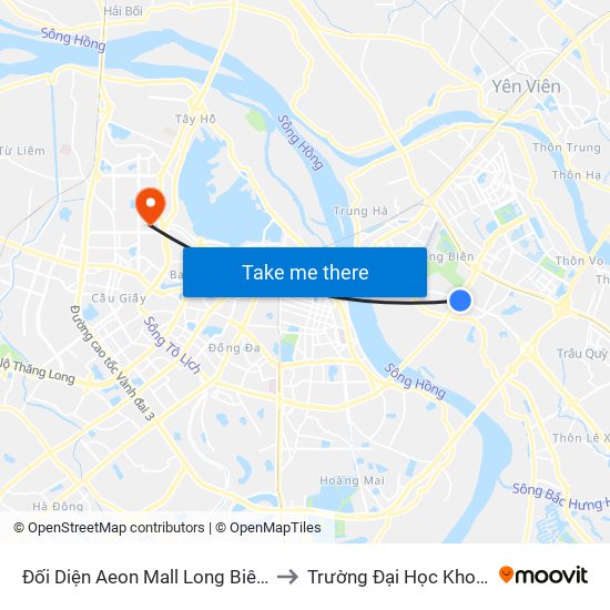 Đối Diện Aeon Mall Long Biên (Cột Điện T4a/2a-B Đường Cổ Linh) to Trường Đại Học Khoa Học Và Công Nghệ Hà Nội map