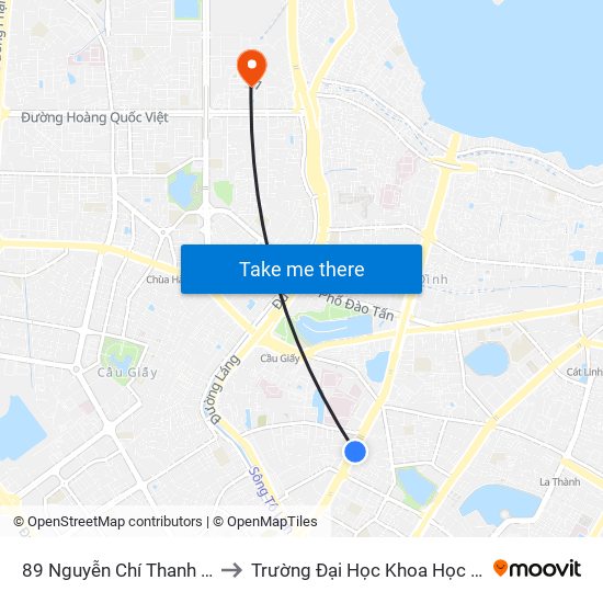 89 Nguyễn Chí Thanh - Ktx Đại Học Luật to Trường Đại Học Khoa Học Và Công Nghệ Hà Nội map