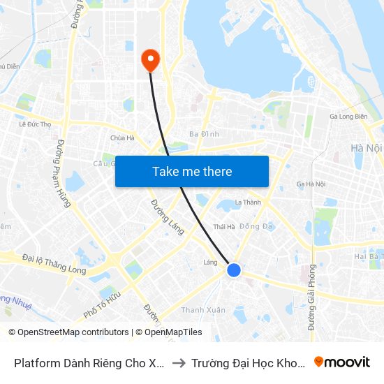 Platform Dành Riêng Cho Xe Buýt Trước Nhà 604 Trường Chinh to Trường Đại Học Khoa Học Và Công Nghệ Hà Nội map