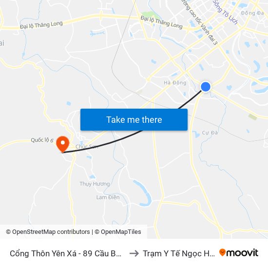 Cổng Thôn Yên Xá - 89 Cầu Bươu to Trạm Y Tế Ngọc Hòa map