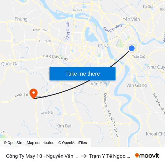 Công Ty May 10 - Nguyễn Văn Linh to Trạm Y Tế Ngọc Hòa map