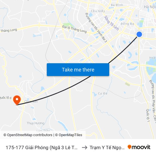 175-177 Giải Phóng (Ngã 3 Lê Thanh Nghị) to Trạm Y Tế Ngọc Hòa map