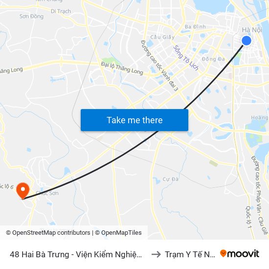 48 Hai Bà Trưng - Viện Kiểm Nghiệm Thuốc Trung Ương to Trạm Y Tế Ngọc Hòa map