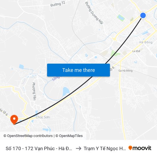 Số 170 - 172 Vạn Phúc - Hà Đông to Trạm Y Tế Ngọc Hòa map