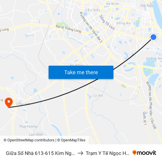 Giữa Số Nhà 613-615 Kim Ngưu to Trạm Y Tế Ngọc Hòa map