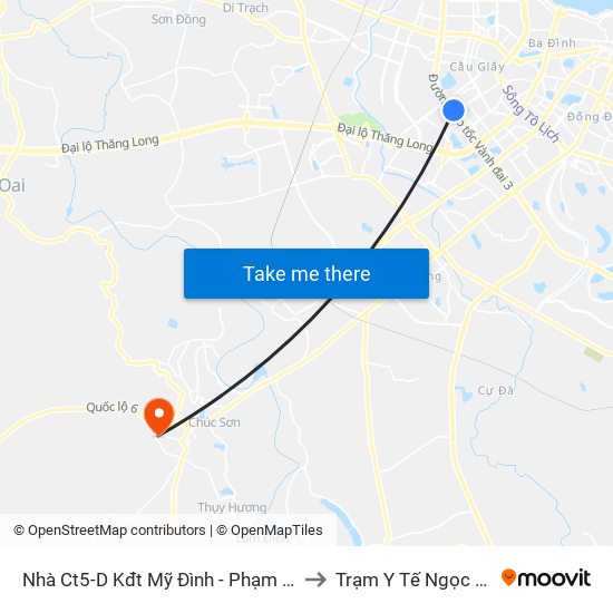 Nhà Ct5-D Kđt Mỹ Đình - Phạm Hùng to Trạm Y Tế Ngọc Hòa map