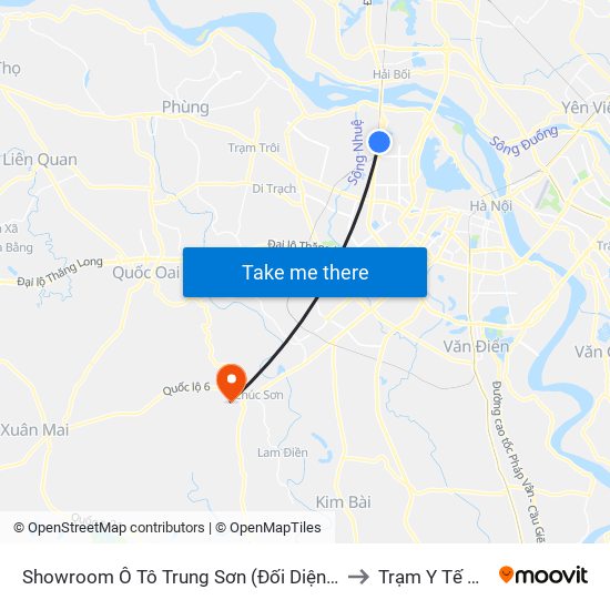 Showroom Ô Tô Trung Sơn (Đối Diện 315 Phạm Văn Đồng) to Trạm Y Tế Ngọc Hòa map