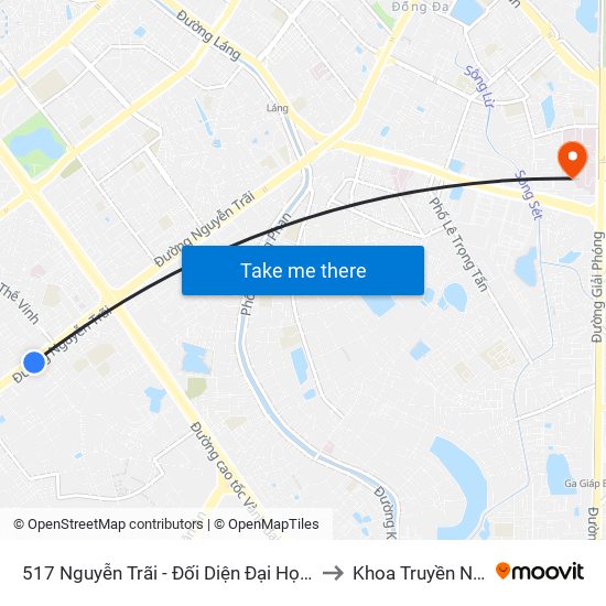 517 Nguyễn Trãi - Đối Diện Đại Học Hà Nội to Khoa Truyền Nhiễm map