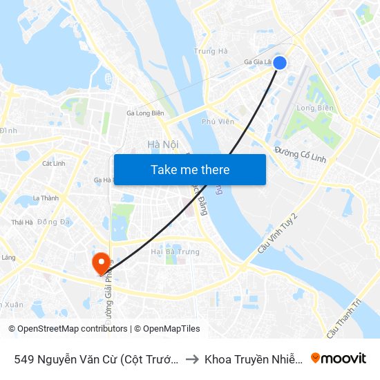549 Nguyễn Văn Cừ (Cột Trước) to Khoa Truyền Nhiễm map