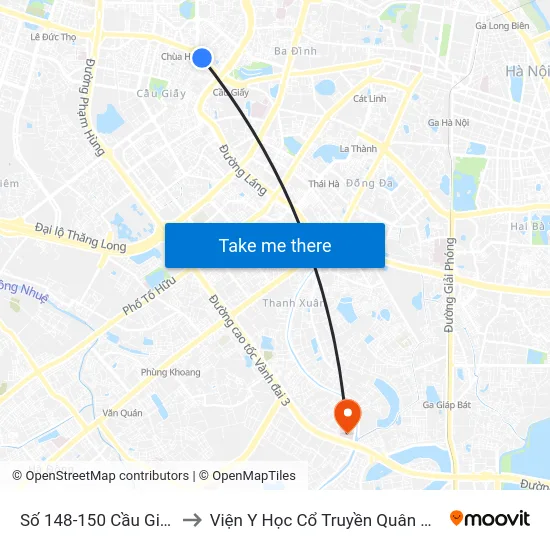 Số 148-150 Cầu Giấy to Viện Y Học Cổ Truyền Quân Đội map
