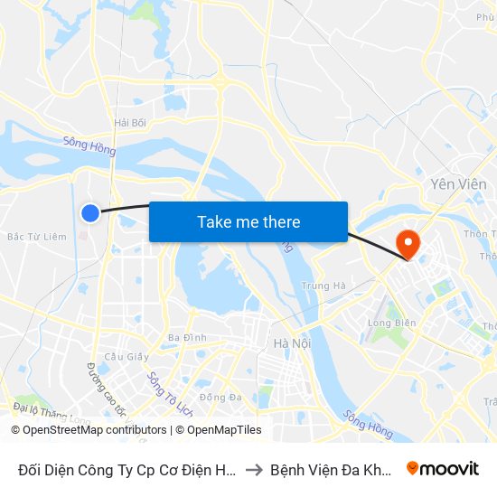 Đối Diện Công Ty Cp Cơ Điện Hn- Đường Đức Thắng to Bệnh Viện Đa Khoa Đức Giang map