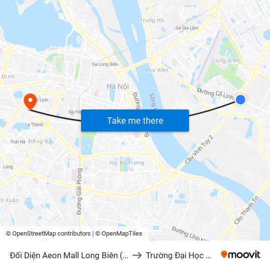 Đối Diện Aeon Mall Long Biên (Cột Điện T4a/2a-B Đường Cổ Linh) to Trường Đại Học Mỹ Thuật Công Nghiệp map