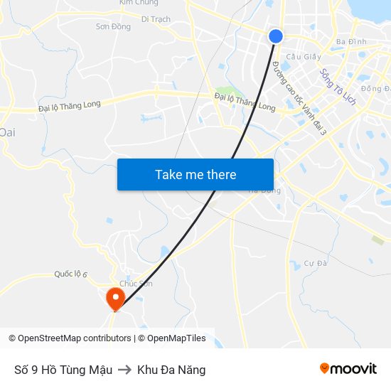 Số 9 Hồ Tùng Mậu to Khu Đa Năng map