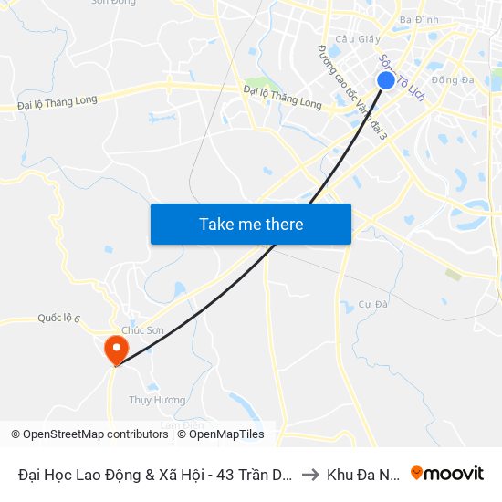 Đại Học Lao Động & Xã Hội - 43 Trần Duy Hưng to Khu Đa Năng map