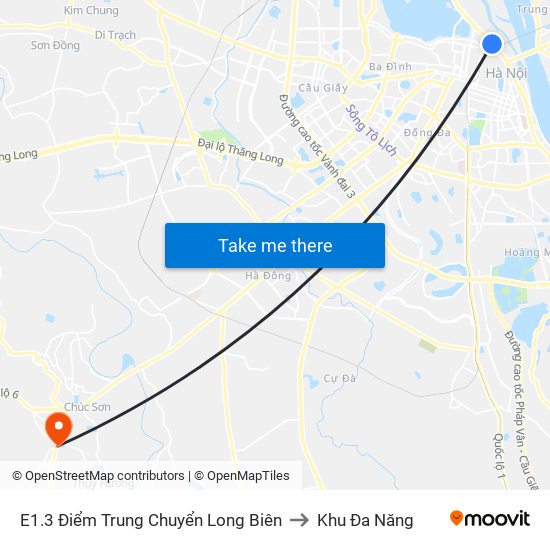 E1.3 Điểm Trung Chuyển Long Biên to Khu Đa Năng map