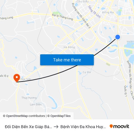 Đối Diện Bến Xe Giáp Bát - Giải Phóng to Bệnh Viện Đa Khoa Huyện Chương Mỹ map