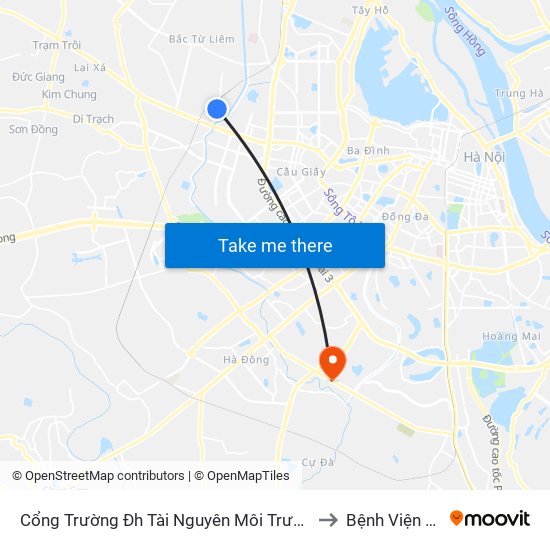 Cổng Trường Đh Tài Nguyên Môi Trường to Bệnh Viện 09 map