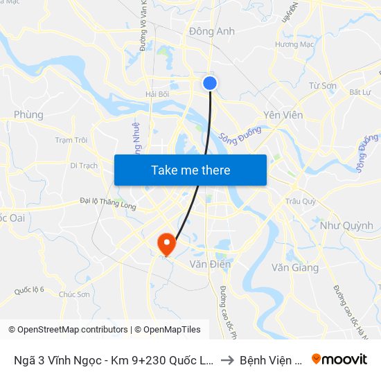 Ngã 3 Vĩnh Ngọc - Km 9+230 Quốc Lộ 3 to Bệnh Viện 09 map