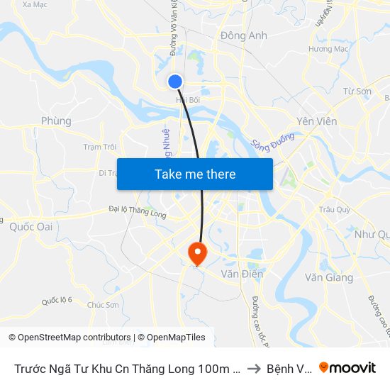Trước Ngã Tư Khu Cn Thăng Long 100m (Chiều Nội Bài - Hà Nội) to Bệnh Viện 09 map