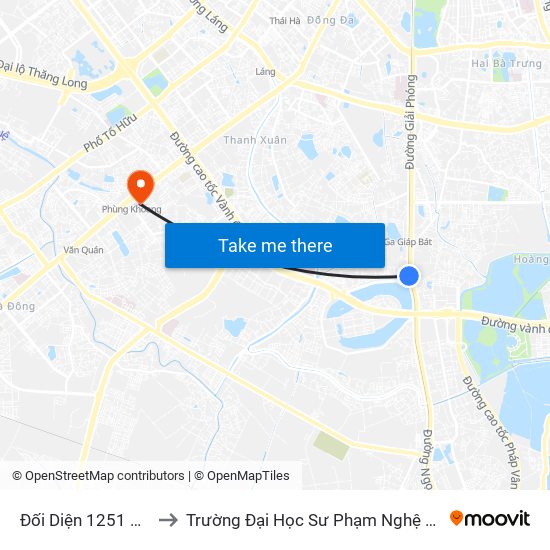 Đối Diện 1251 Giải Phóng to Trường Đại Học Sư Phạm Nghệ Thuật Trung Ương map