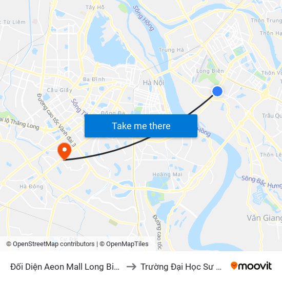 Đối Diện Aeon Mall Long Biên (Cột Điện T4a/2a-B Đường Cổ Linh) to Trường Đại Học Sư Phạm Nghệ Thuật Trung Ương map