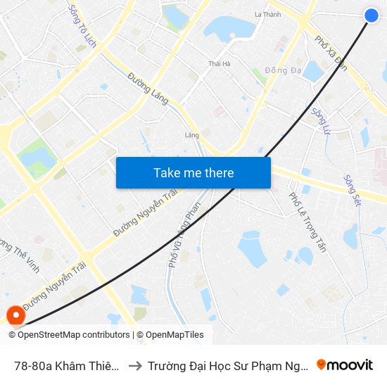 78-80a Khâm Thiên (Đối Diện 71) to Trường Đại Học Sư Phạm Nghệ Thuật Trung Ương map