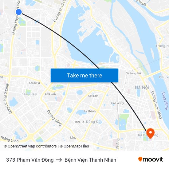 373 Phạm Văn Đồng to Bệnh Viện Thanh Nhàn map