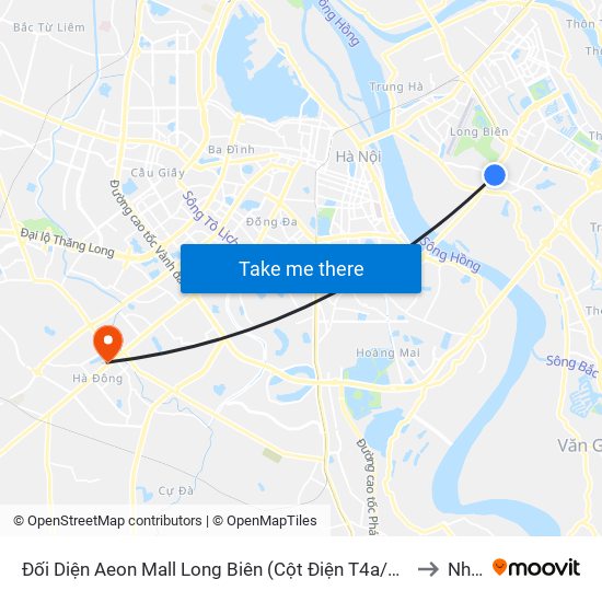 Đối Diện Aeon Mall Long Biên (Cột Điện T4a/2a-B Đường Cổ Linh) to Nhà A map