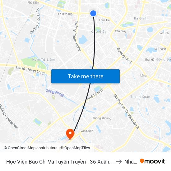 Học Viện Báo Chí Và Tuyên Truyền - 36 Xuân Thủy to Nhà A map