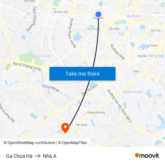 Ga Chùa Hà to Nhà A map