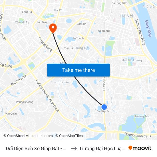 Đối Diện Bến Xe Giáp Bát - Giải Phóng to Trường Đại Học Luật Hà Nội map