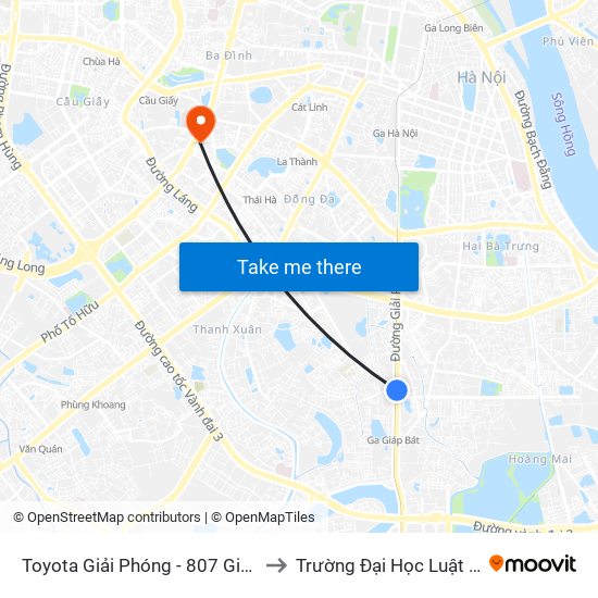 Toyota Giải Phóng - 807 Giải Phóng to Trường Đại Học Luật Hà Nội map