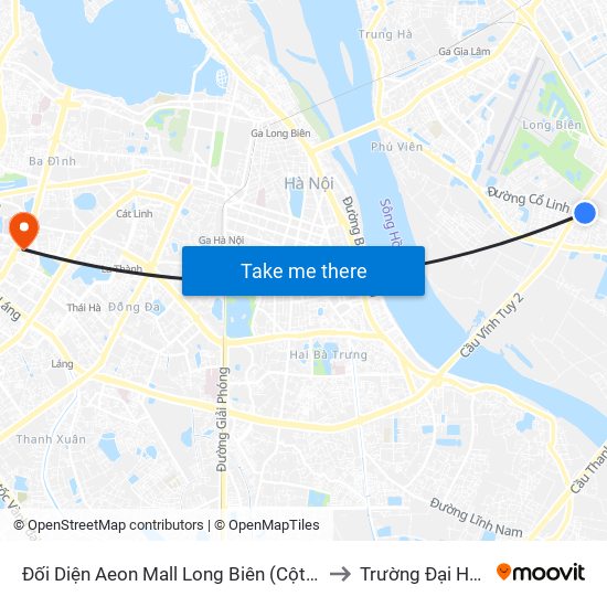 Đối Diện Aeon Mall Long Biên (Cột Điện T4a/2a-B Đường Cổ Linh) to Trường Đại Học Luật Hà Nội map