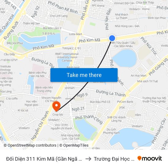 Đối Diện 311 Kim Mã (Gần Ngã 4 Kim Mã - Vạn Bảo) to Trường Đại Học Luật Hà Nội map