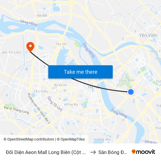Đối Diện Aeon Mall Long Biên (Cột Điện T4a/2a-B Đường Cổ Linh) to Sân Bóng Đoàn Thị Điểm map