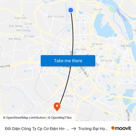 Đối Diện Công Ty Cp Cơ Điện Hn- Đường Đức Thắng to Trường Đại Học Đại Nam map